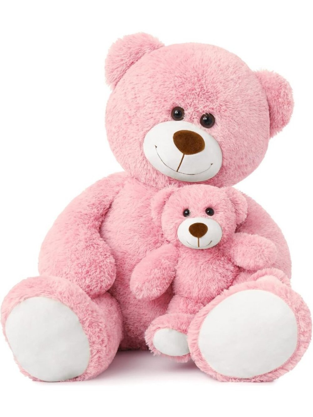 Giant 40" Pink Teddy Bear Plush Toy Set - Adorable Mommy & Baby Stuffed Animals